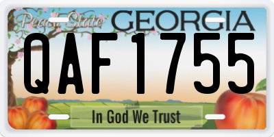 GA license plate QAF1755
