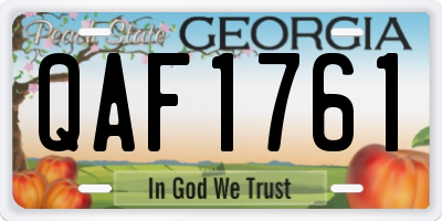GA license plate QAF1761