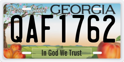 GA license plate QAF1762