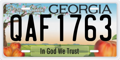 GA license plate QAF1763