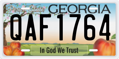 GA license plate QAF1764