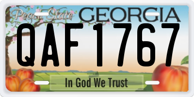 GA license plate QAF1767