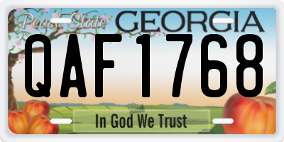 GA license plate QAF1768