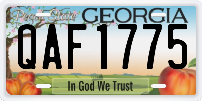 GA license plate QAF1775
