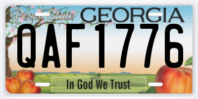 GA license plate QAF1776