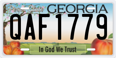 GA license plate QAF1779