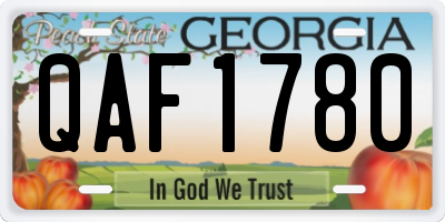 GA license plate QAF1780