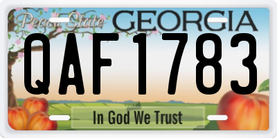 GA license plate QAF1783