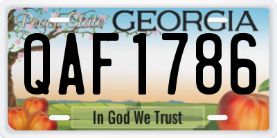 GA license plate QAF1786