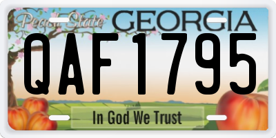 GA license plate QAF1795