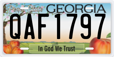 GA license plate QAF1797