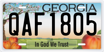 GA license plate QAF1805
