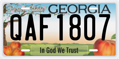 GA license plate QAF1807