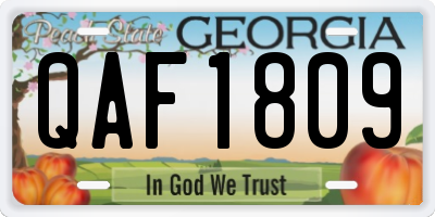 GA license plate QAF1809