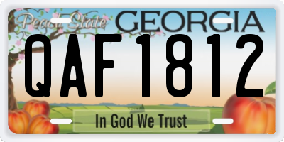 GA license plate QAF1812