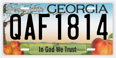 GA license plate QAF1814
