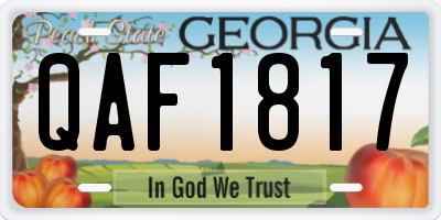 GA license plate QAF1817
