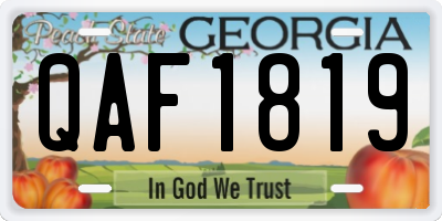 GA license plate QAF1819