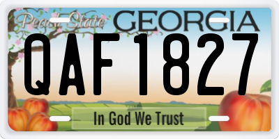 GA license plate QAF1827