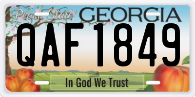 GA license plate QAF1849