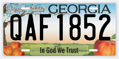 GA license plate QAF1852