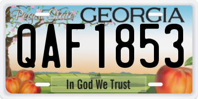 GA license plate QAF1853