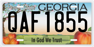 GA license plate QAF1855