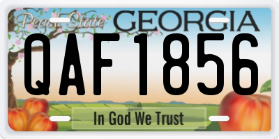 GA license plate QAF1856