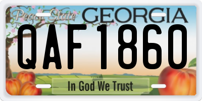 GA license plate QAF1860