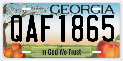 GA license plate QAF1865