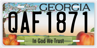 GA license plate QAF1871