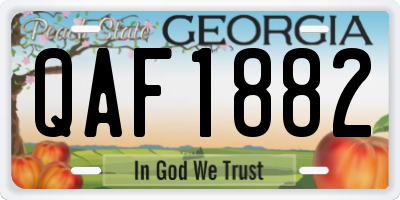 GA license plate QAF1882