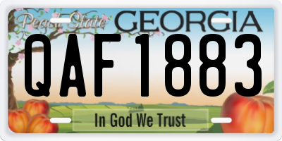 GA license plate QAF1883