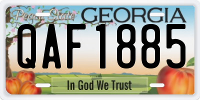GA license plate QAF1885