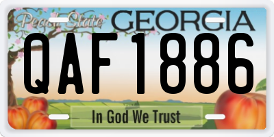 GA license plate QAF1886