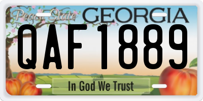 GA license plate QAF1889