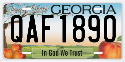 GA license plate QAF1890