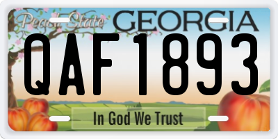 GA license plate QAF1893