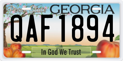 GA license plate QAF1894