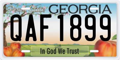 GA license plate QAF1899