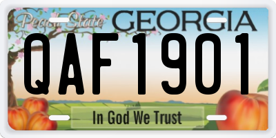 GA license plate QAF1901