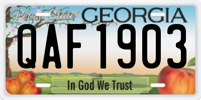 GA license plate QAF1903