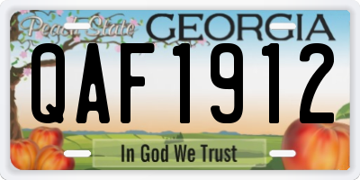 GA license plate QAF1912