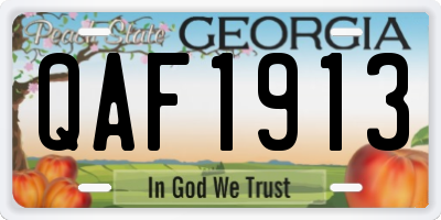 GA license plate QAF1913