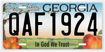 GA license plate QAF1924