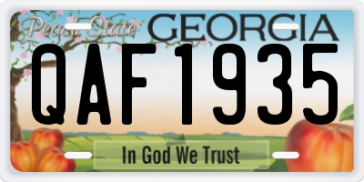 GA license plate QAF1935