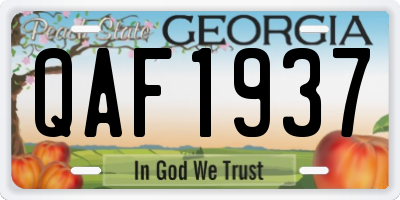GA license plate QAF1937