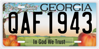 GA license plate QAF1943
