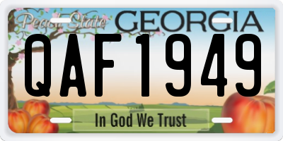 GA license plate QAF1949