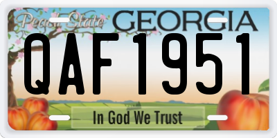 GA license plate QAF1951